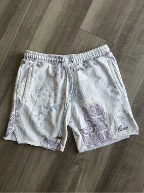 Culture Kings Carre Fragment White Paisley Shorts with Drawstring Men’s Sz M